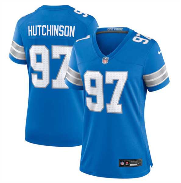 Women's Detroit Lions #97 Aidan Hutchinson Blue Stitched Jersey Dzhi,We sell and wholesale Women's Detroit Lions #97 Aidan Hutchinson Blue Stitched Jersey Dzhi on line form chian!